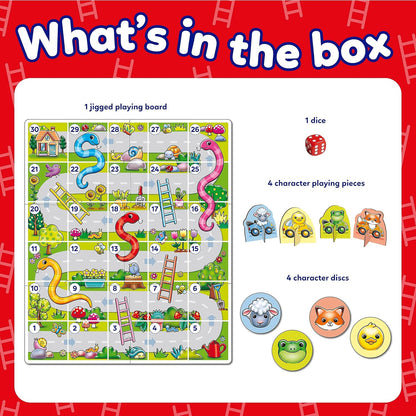 Orchard Toys My First Snakes & Ladders Game for Kids - Grote Peuterspellen met Gigantische kleurrijke 3D-speelstukken, kinder- en kinderbordspellen leeftijd 3-6 jaar - voor 2-4 spelers