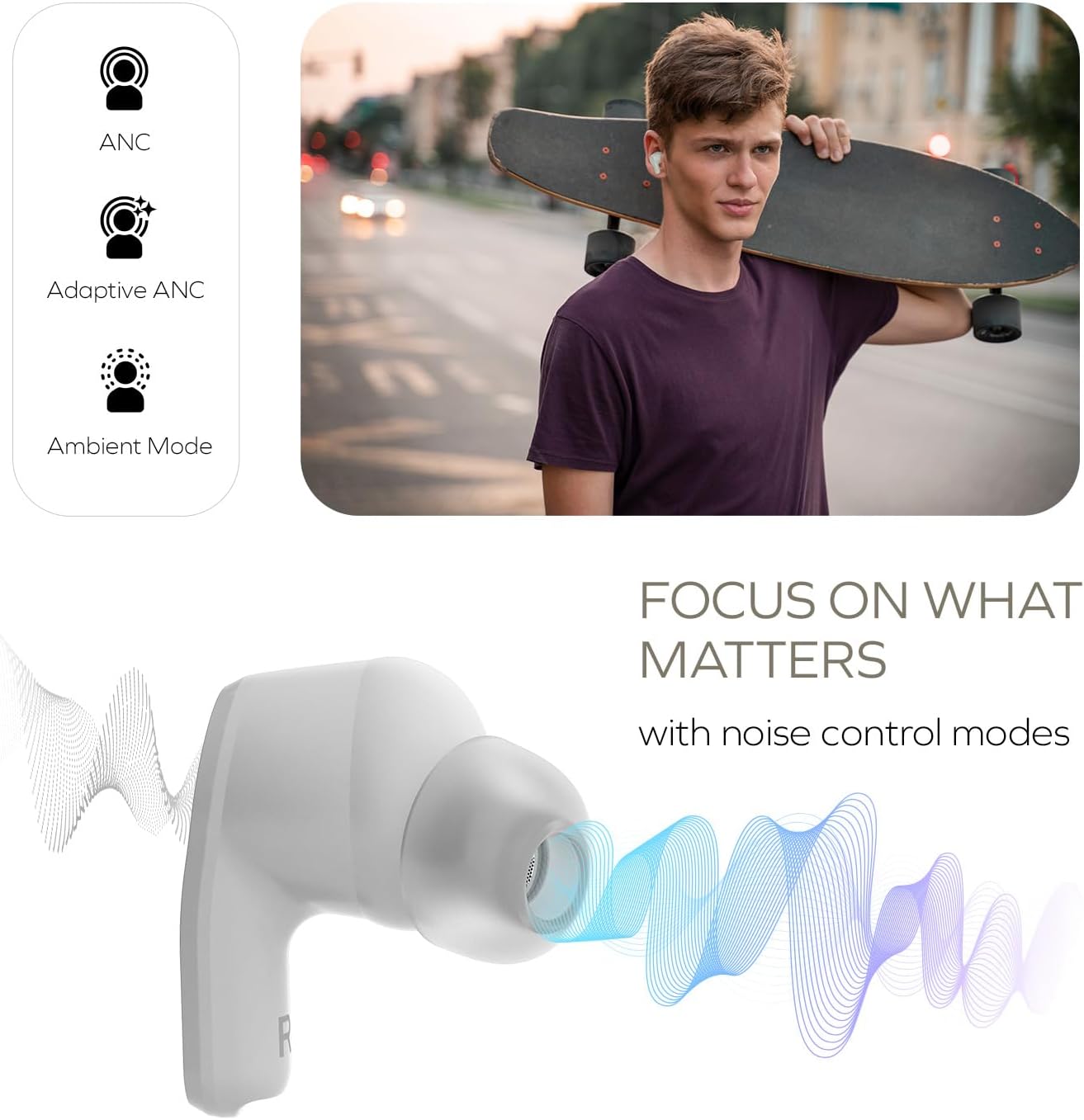 CREATIVE Zen Air SXFI Lightweight True Wireless In-Ears with Super X-Fi Spaital Audio, Active Noise Cancellation, Ambient Mode, Bluetooth 5.3, IPX5, Up to 39 Hours Battery Life