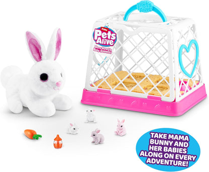 Pets Alive Mama Bunny & Baby Surprise, Series 1, Electronic Pet for Girls, Mail Box