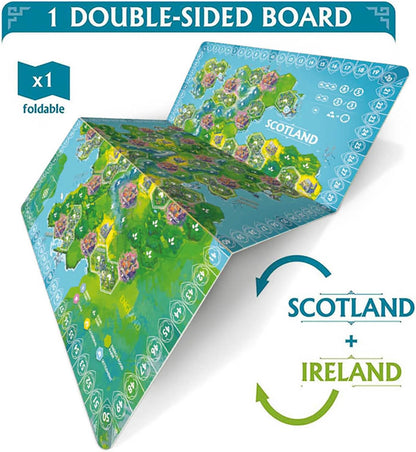 Rebirth - Tile Laying Board Game, Double-Sided Board Scotland-Ireland, Eurogame Set in A Lush & Hopeful Future, Age 10+, 2 to 4 Players