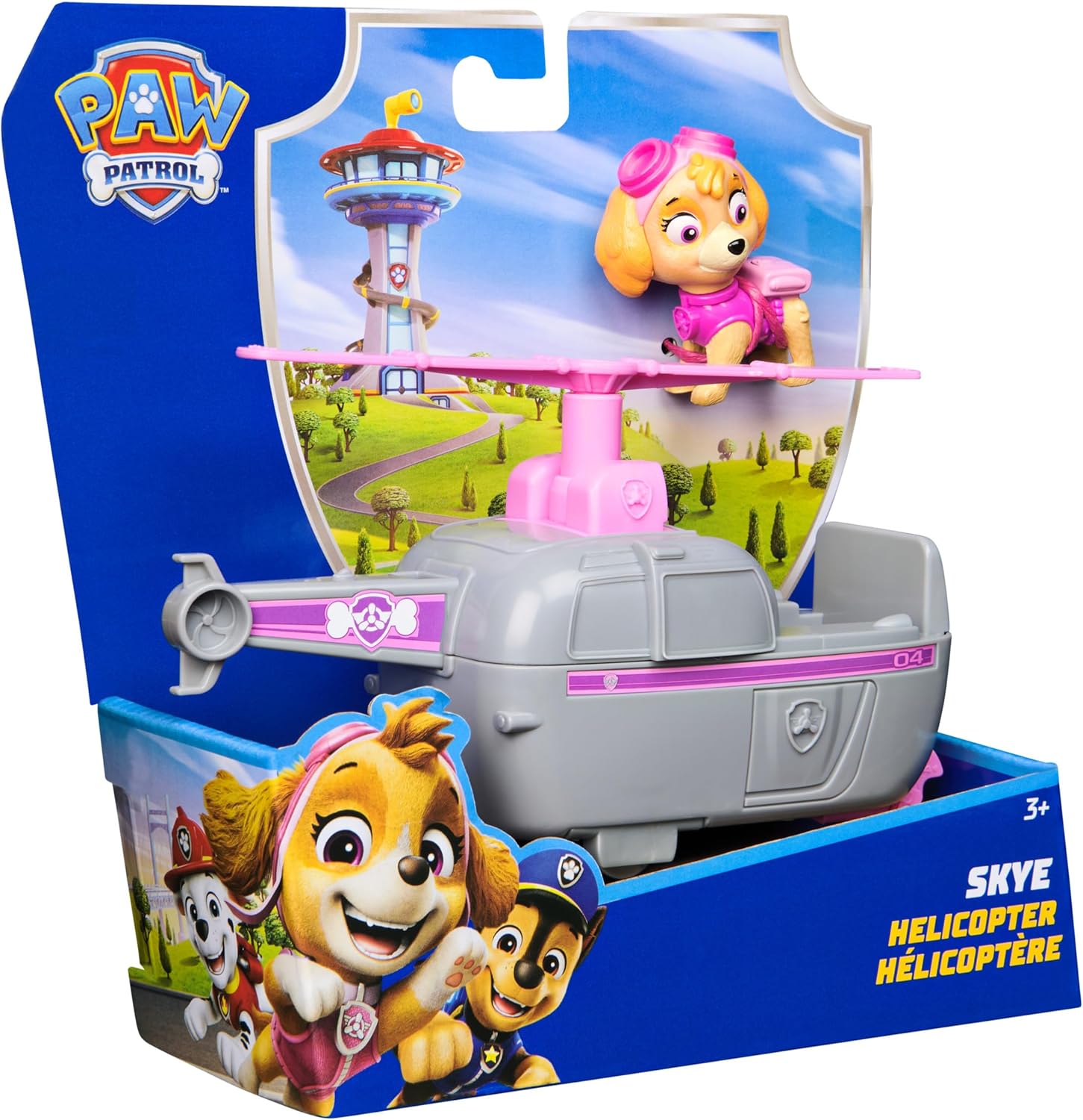 PAW PATROL, Helikopter mit Skye Spielfigur (Basis Fahrzeug, 2025), Spielzeug für Kinder ab 3 Jahren