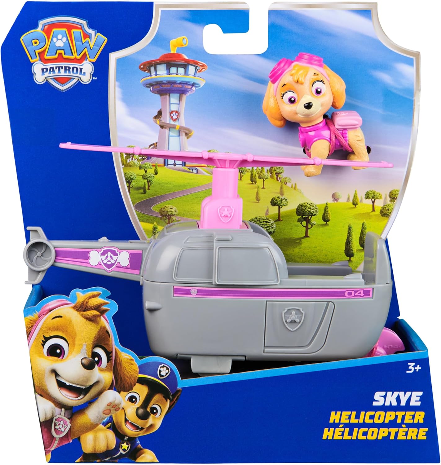 PAW PATROL, Helikopter mit Skye Spielfigur (Basis Fahrzeug, 2025), Spielzeug für Kinder ab 3 Jahren