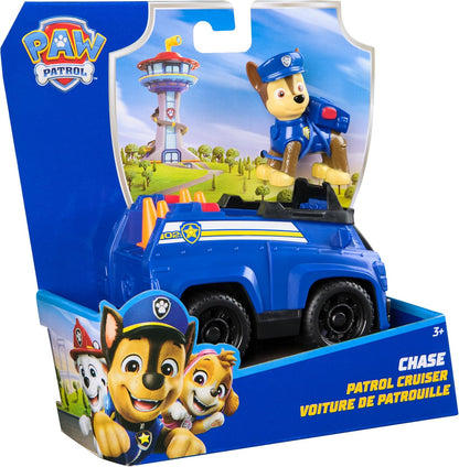 Patrulla Canina - Coche POLICÍA Y Figura Chase - Coche de 15 cm con 1 Figura Chase - Patrulla Canina Juguetes - 6069059 - Juguetes Niños 3 Años +
