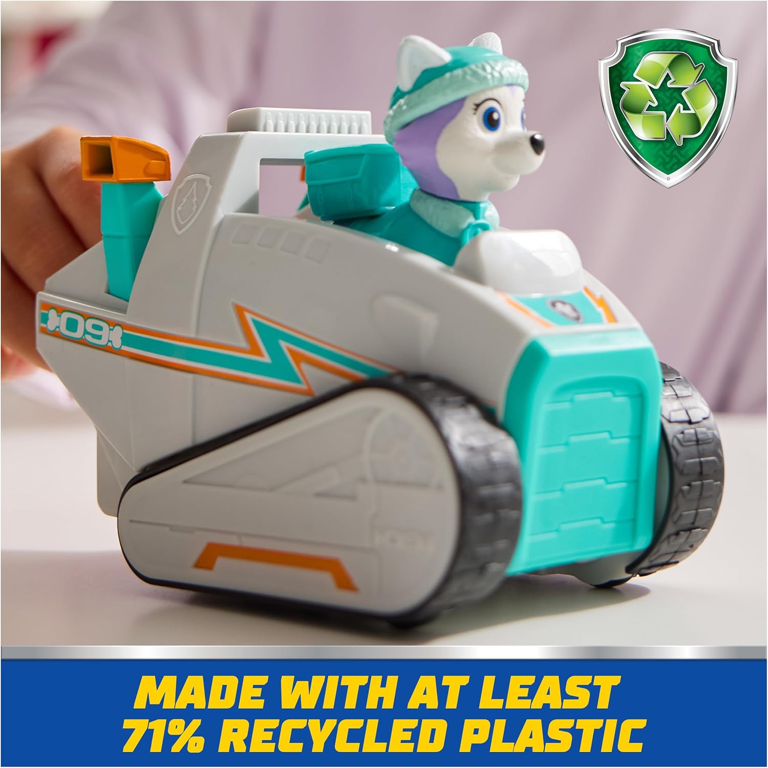 PAW Patrol, sneeuwschuiver van Everest, speelgoedvoertuig met verzamelfiguur, duurzaam speelgoed