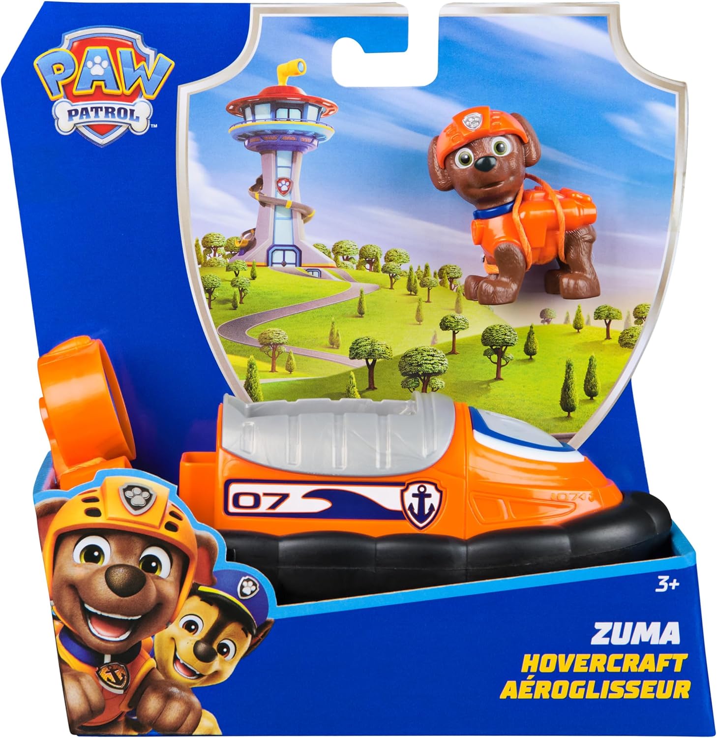 PAW Patrol, hovercraft van Zuma, speelgoedvoertuig met verzamelfiguur, duurzaam speelgoed