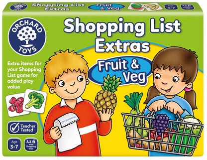 Orchard Toys Shopping List Extras Pack - Fruit & Veg Educational Game for Kids, Add On Pack to Shopping List, Age 3-7, Toddlers.