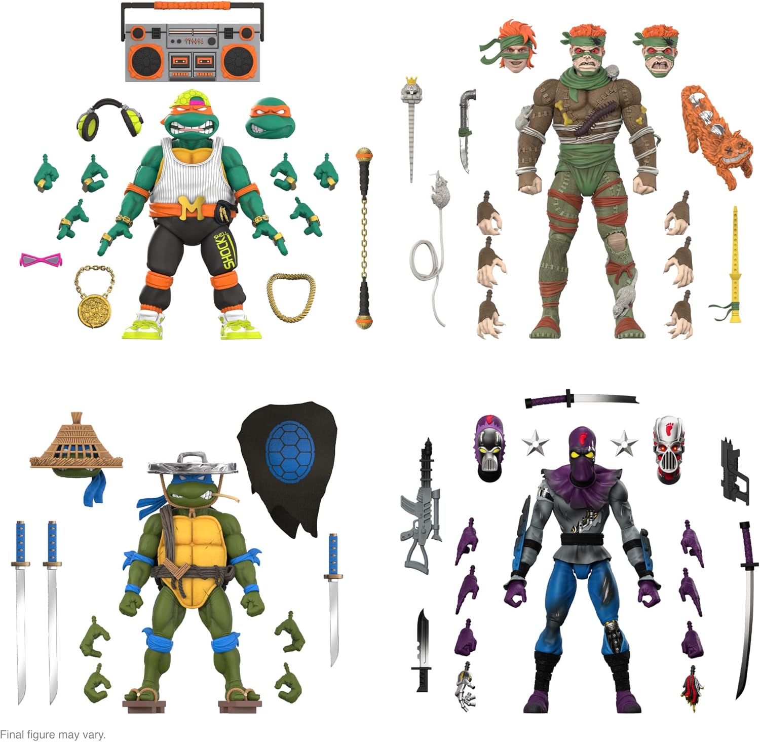 Super7 ULTIMATES! Teenage Mutant Ninja Turtles Rapper Mike - 7" TMNT Action Figure with Accessories Classic Cartoon Collectibles and Retro Toys