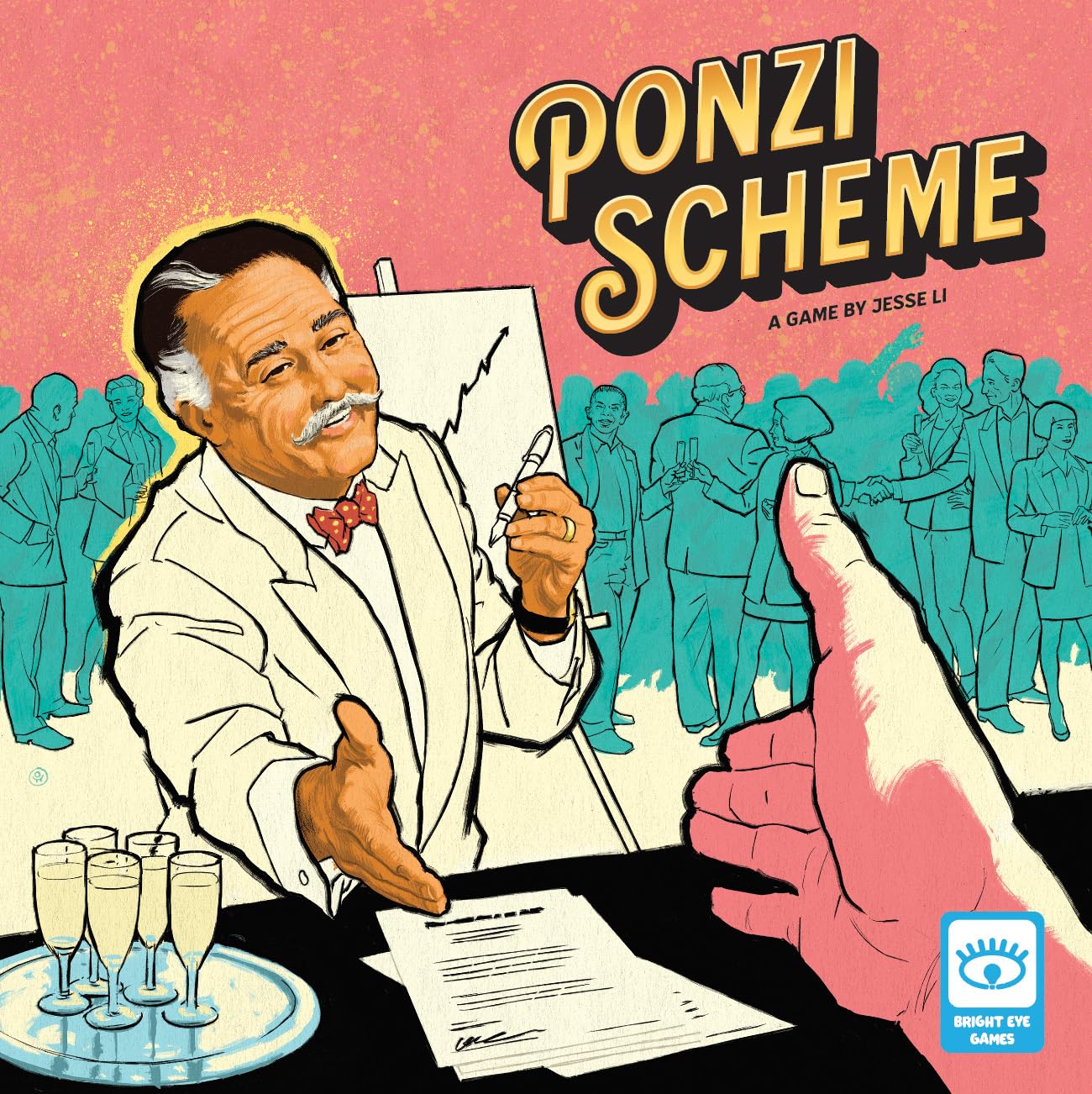 Bright Eye Games Ponzi Scheme Board Game in English for Adults | Strategic Game for 3-5 Players | Trading and Cheating Game to Play with Friends