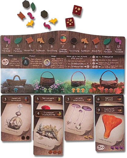 Mycology: El juego de mesa de forraje para hongos, 126 cartas de especies de hongos