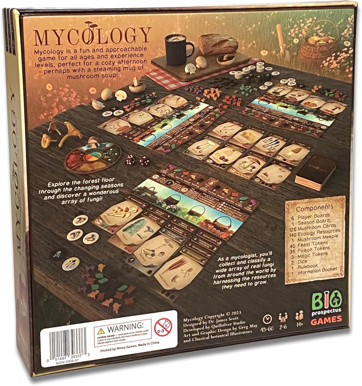 Mycology: El juego de mesa de forraje para hongos, 126 cartas de especies de hongos