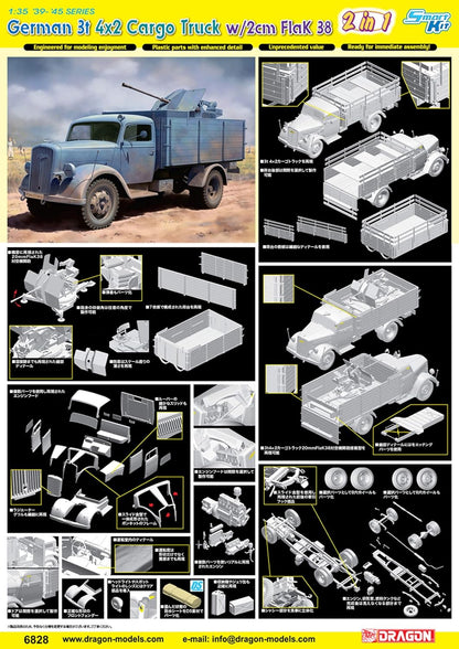 Dragon - German 3t 4x2 Cargo Truck W/2cm Sk (Dra6828