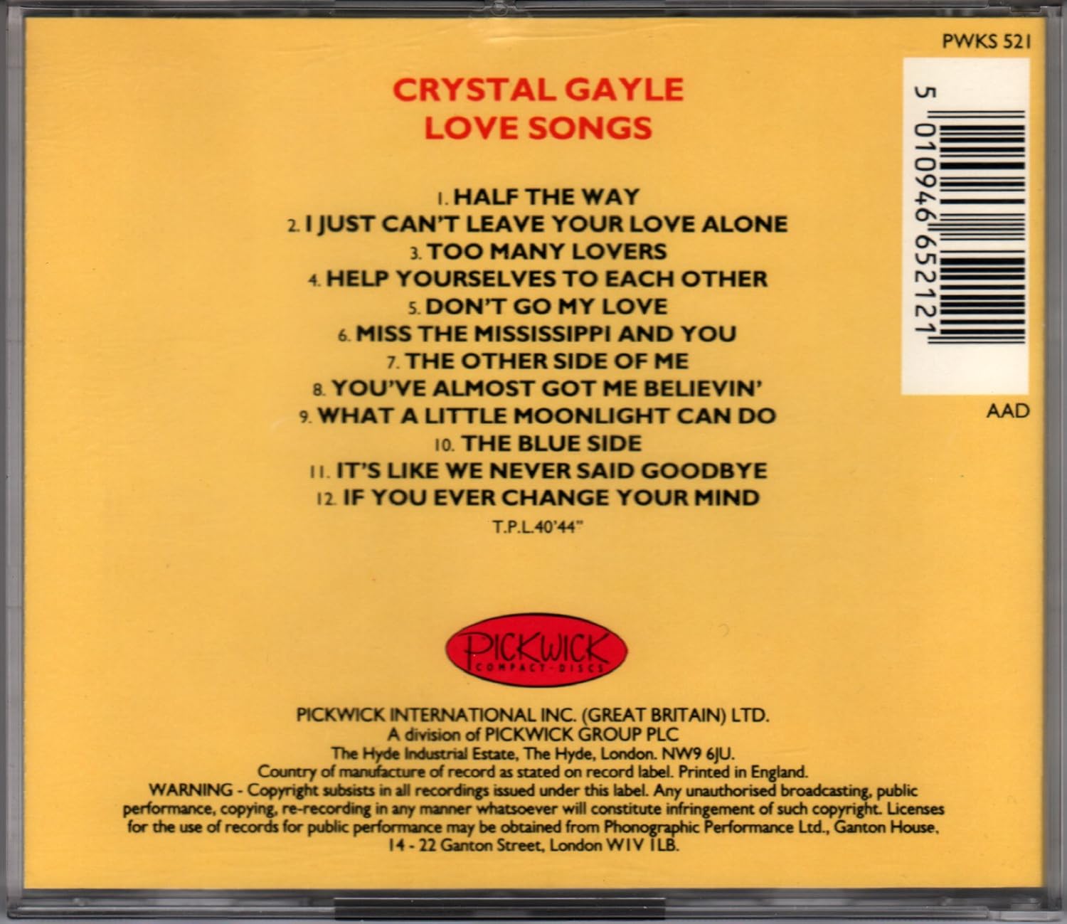 Crystal Gayle- Love Songs