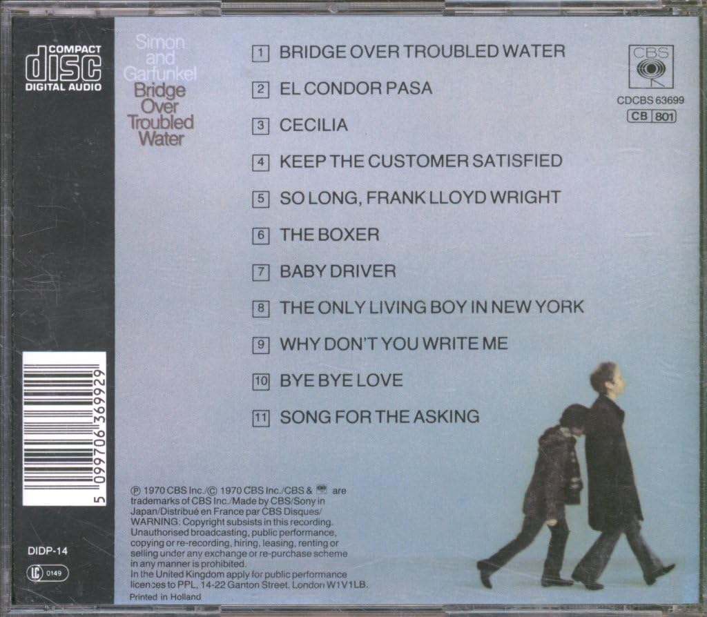 BRIDGE OVER TROUBLED WATER CD UK ISSUE PRESSED IN AUSTRIA CBS