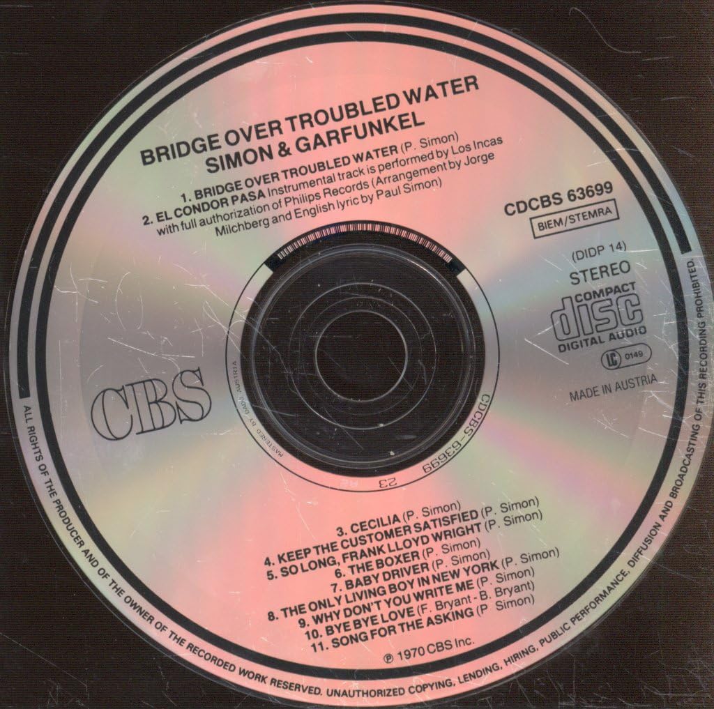 BRIDGE OVER TROUBLED WATER CD UK ISSUE PRESSED IN AUSTRIA CBS
