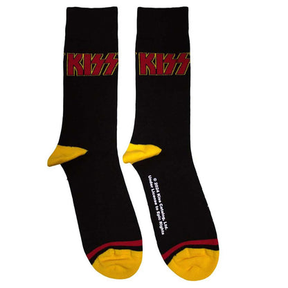 Kiss: Rock Off - Red Logo Single Stripe (Calzini Unisex Uk Size 7 - 11)