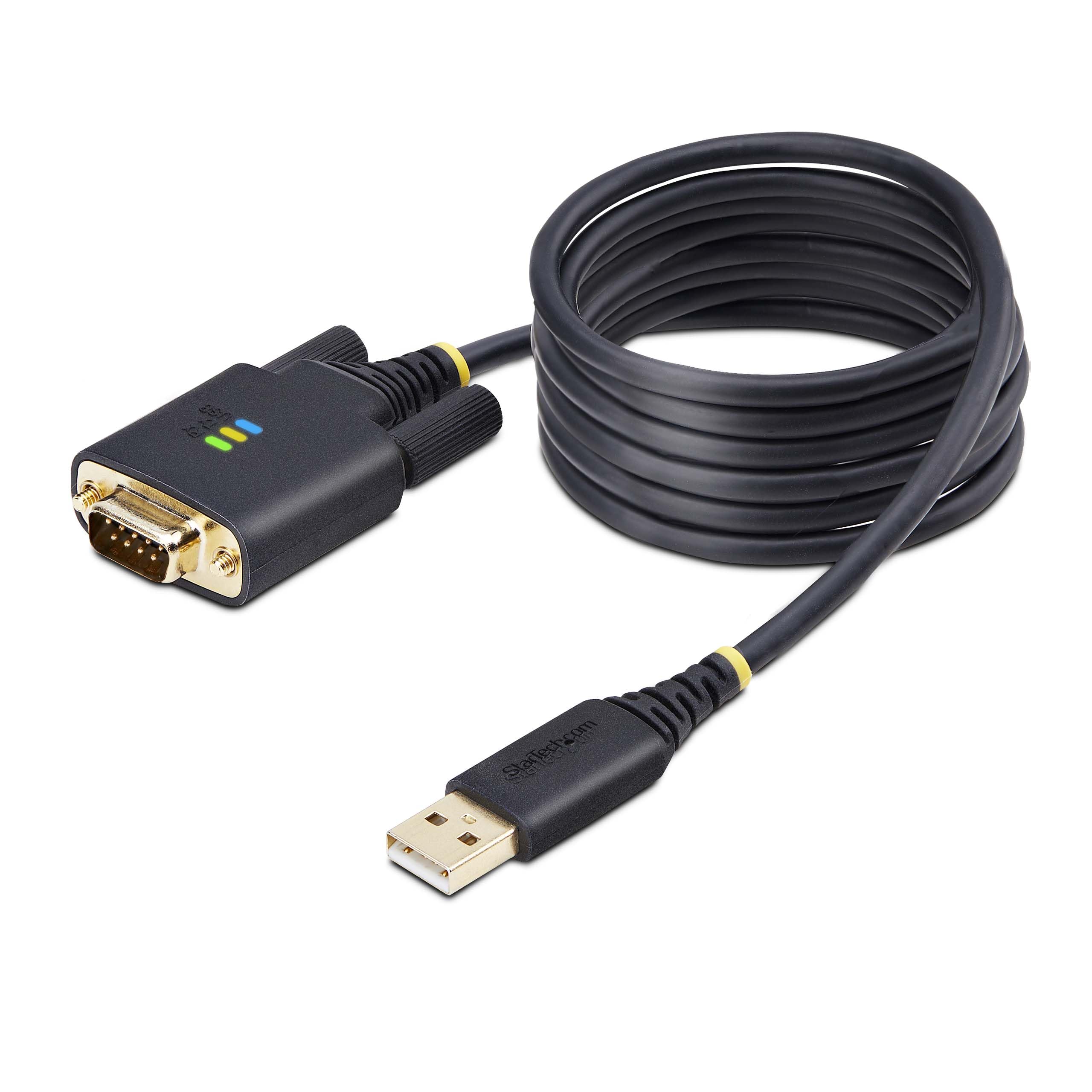 StarTech.com Cable Adaptador USB a Serie de Módem Nulo de 2m - FTDI RS232 - Tornillos DB9 Intercambiables - Win/Mac/Linux