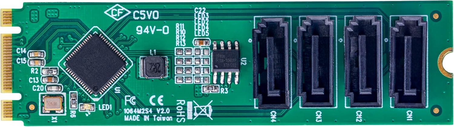 4-Port M.2 to SATA Adapter Card