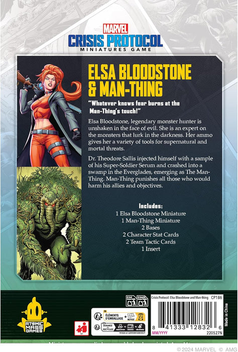ATOMIC MASS GAMES | Marvel Crisis Protocol: Elsa Bloodstone & Man-Thing | Miniatures Board Game | Ages 14+ | 2 Players | 90+ Minutes Playing Time