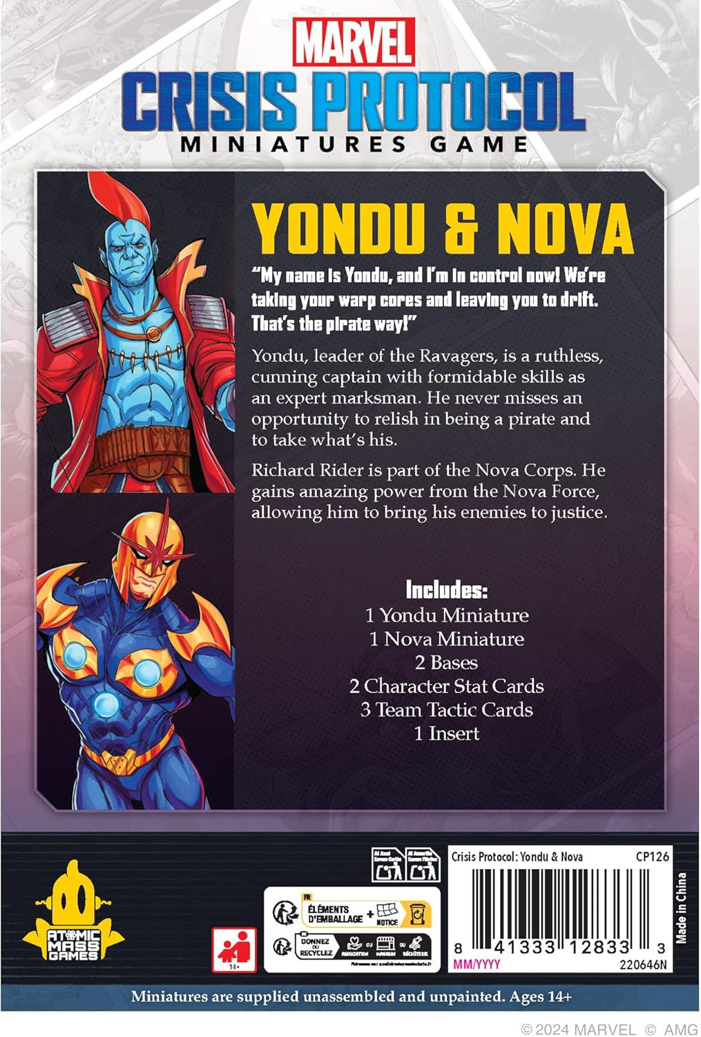 ATOMIC MASS GAMES | Marvel Crisis Protocol - Yondu & Nova | Miniatures Board Game | Ages 14+ | 2 Players | 90+ Minutes Playing Time