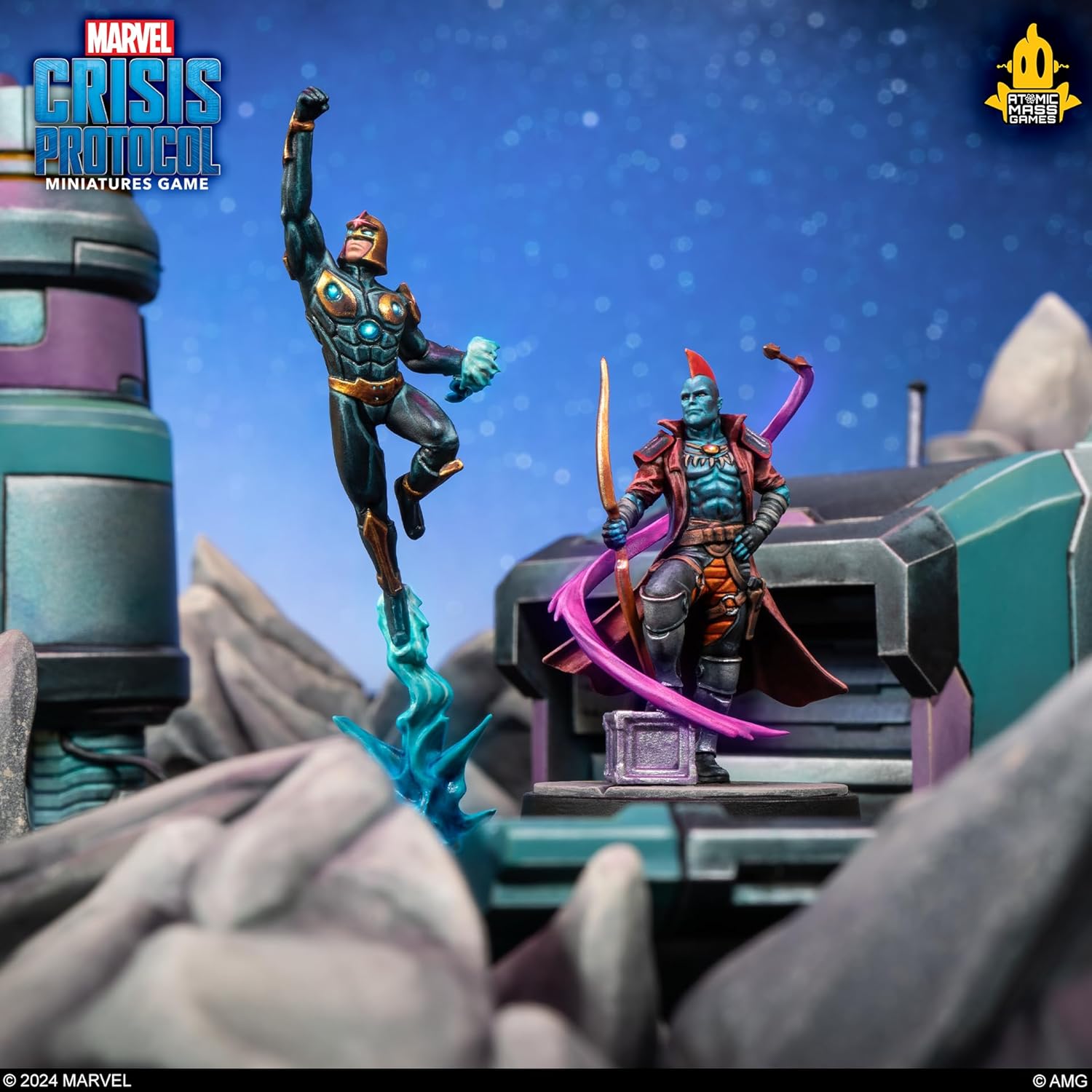 ATOMIC MASS GAMES | Marvel Crisis Protocol - Yondu & Nova | Miniatures Board Game | Ages 14+ | 2 Players | 90+ Minutes Playing Time