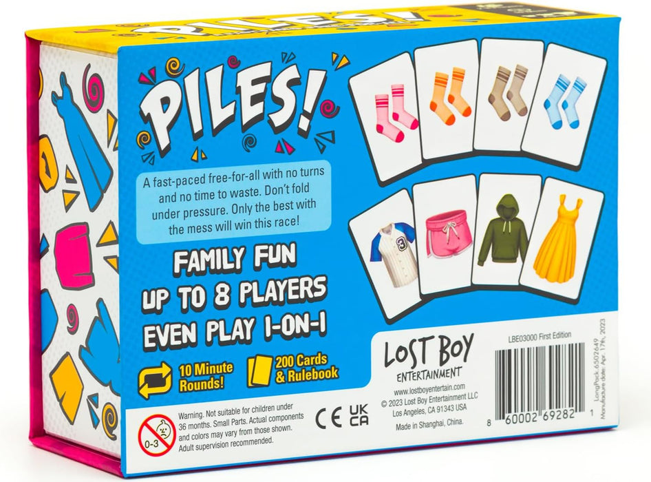 Lost Boy Entertainment - Piles - Juegos de Cartas - Juegos Familiares - para niños de 8 años en adelante - Juegos para Adultos - Noche de Juegos Familiares - Juegos de Viaje
