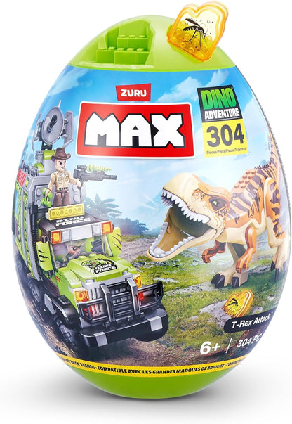Max Build More Dino Adventure T-Rex Attack (304 pieces) Building Bricks Toys For Kids 5+ Create Dinos Vehicles and More Unbox Discover