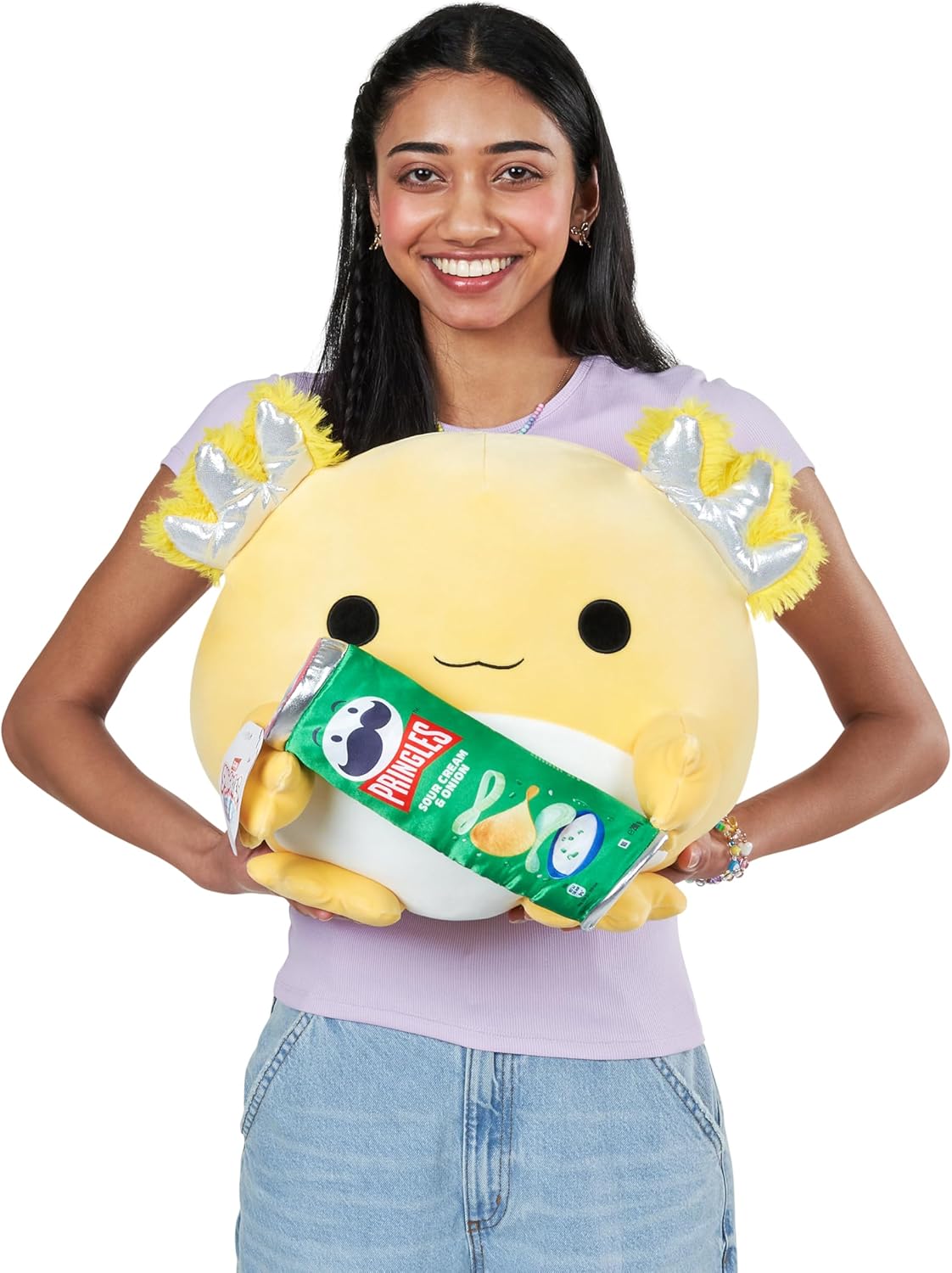 Snackles Series 2 Wave 2, Snack Swap, Axolotl, 35 cm by ZURU Cuddly Squishy Comfort Plush with License Snack Brand Accessory (Axolotl, Pringles Sour Cream and Onion