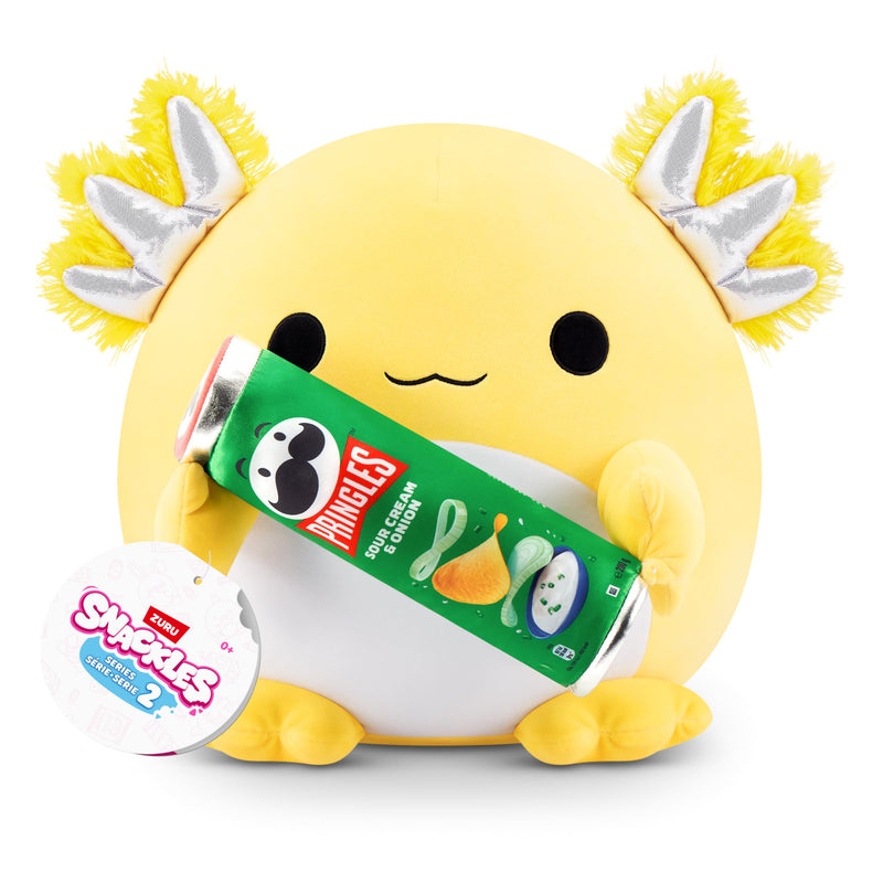 Snackles Series 2 Wave 2, Snack Swap, Axolotl, 35 cm by ZURU Cuddly Squishy Comfort Plush with License Snack Brand Accessory (Axolotl, Pringles Sour Cream and Onion