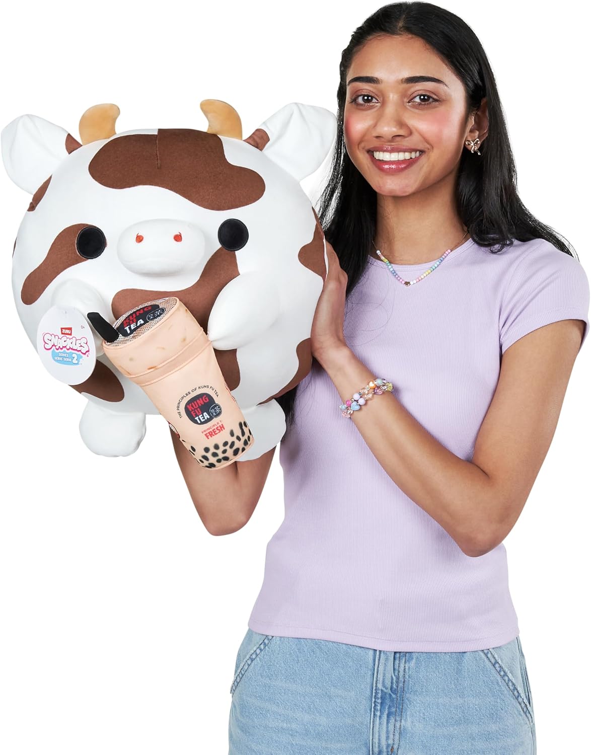 Snackles 14In Plush - Cow & Kung Fu Tea