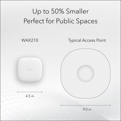 NETGEAR Wireless Access Point WAX210 - WiFi 6 Dual Band PoE Access Point AX1800 Wireless Speed