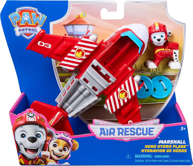 Paw Patrol: Air Rescue Marshall Action Figure & Hero Hydro Plane Toy with Projectile Launcher & 2 Projectiles, Kids’ Toys for Boys & Girls Aged 3+