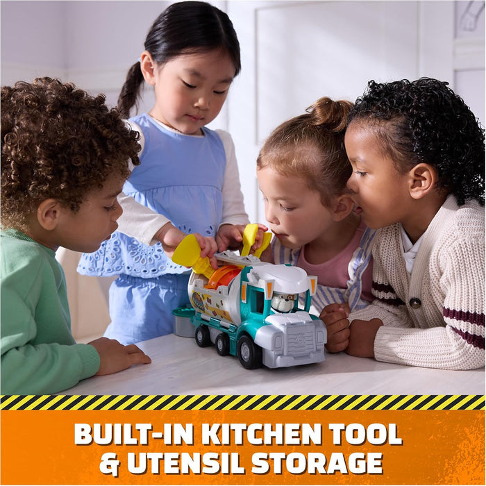 Rubble and Crew, Growlin’ Grub Food Truck Playset, Action Figure, Play Kitchen Accessories and Kinetic Build-It Play Sand, Kids’ Toys for Boys and Girls 3+