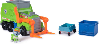 Paw Patrol: Crush ’N’ Roll Recycling Lorry with Rocky Action Figure & Transforming Compacted Recycling Vehicle, Kids’ Toys for Boys & Girls Aged 3 and up