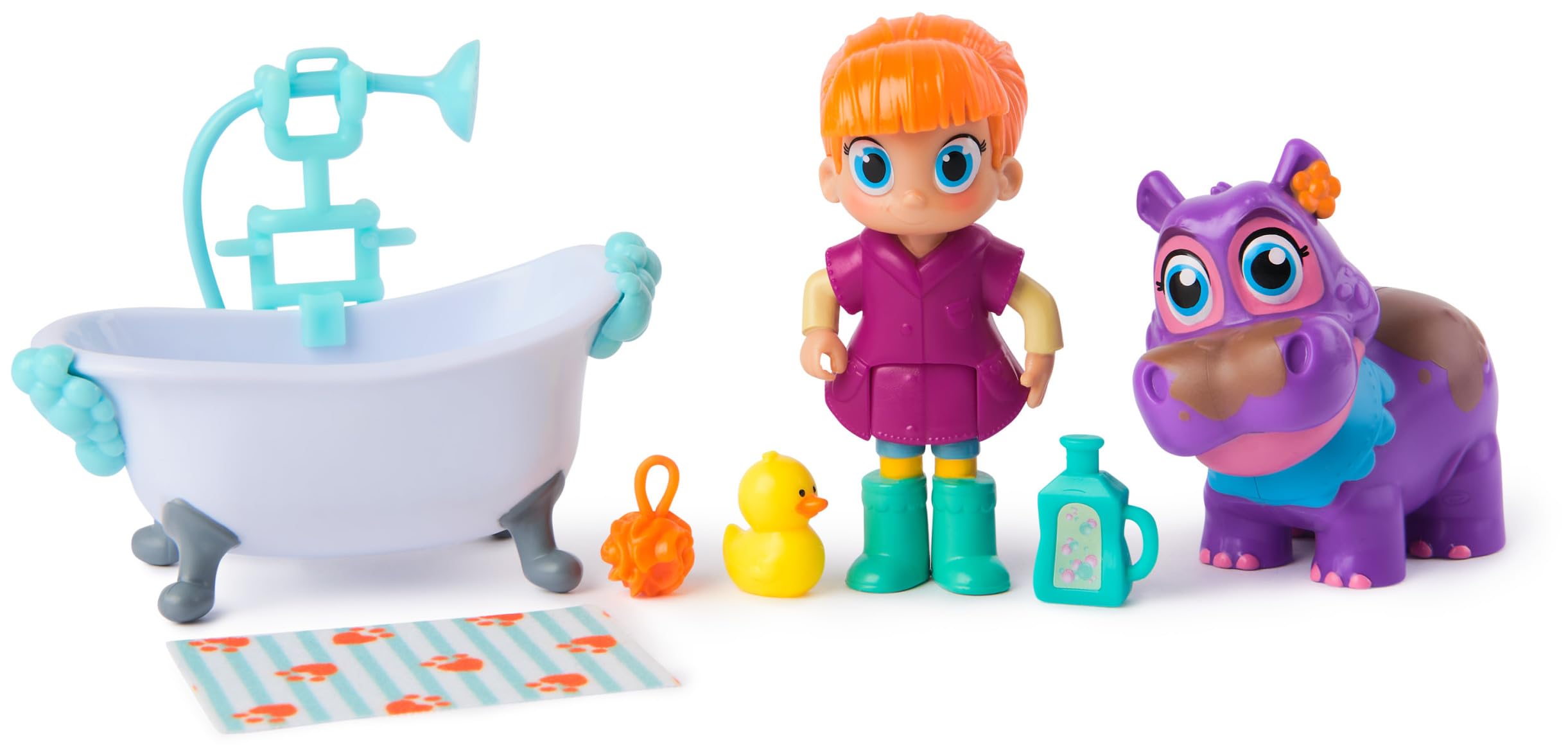 Vida the Vet, Juno's Bubble Bath Pack avec Figurines d'action de Vie et Juno avec Changement de Couleur et Accessoires de kit de Docteur, Jouets pour Filles à partir de 3 Ans (Spin Master 6071396
