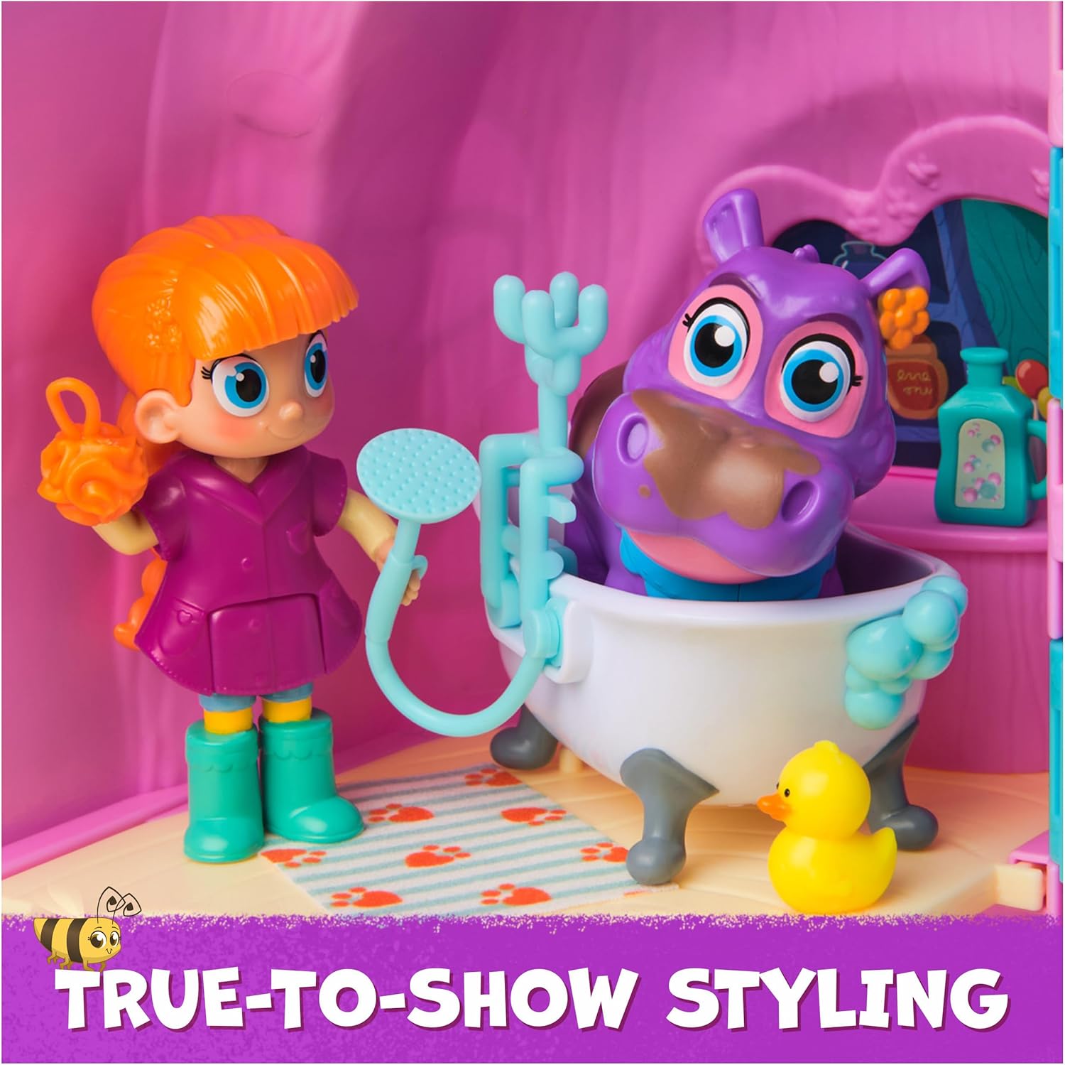 Vida the Vet, Juno's Bubble Bath Pack avec Figurines d'action de Vie et Juno avec Changement de Couleur et Accessoires de kit de Docteur, Jouets pour Filles à partir de 3 Ans (Spin Master 6071396