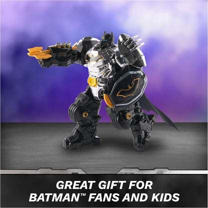 DC Comics, Metal Force Batman Actionfigur, 15,2 cm mit 10,2 cm Minifigur, eingebautem Blaster und Rüstungsanzug, Superhelden-Kinderspielzeug für Jungen und Mädchen ab 4 Jahren