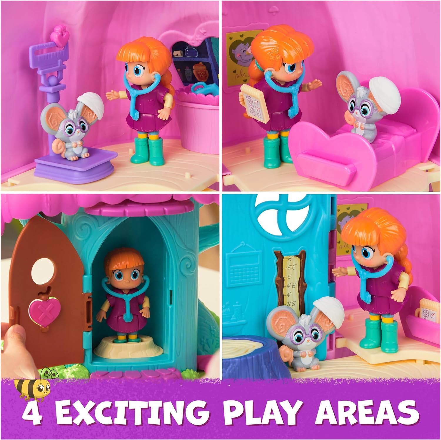 Vida the Vet, Vet Clinic, Treehouse Playset with Action figures, Dollhouse Furniture and Accessories, Kids’ Toys for Girls and Boys Aged 3 and up
