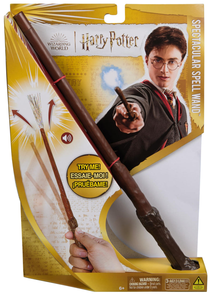 Wizarding World Varita de hechizos Espectacular para Juego de Roles Role-Play Spectacular Spell Wand, Multicolor, 30 cm (Spin Master 6071774