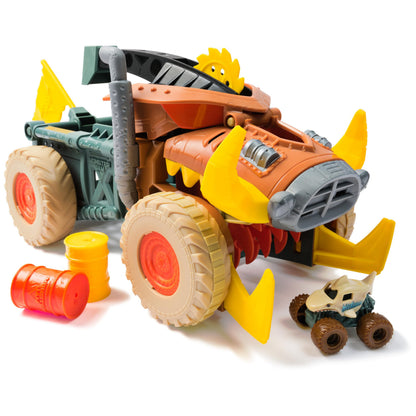Monster Jam Mini Jam, Megalodon Mad Hog Chomper and Monster Truck, Fun Cleanup and Storage, Kids’ Toy Gifts for Boys and Girls Aged 3 and Up