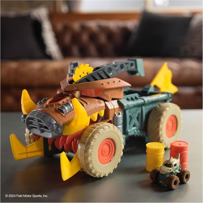 Monster Jam Mini Jam, Megalodon Mad Hog Chomper and Monster Truck, Fun Cleanup and Storage, Kids’ Toy Gifts for Boys and Girls Aged 3 and Up