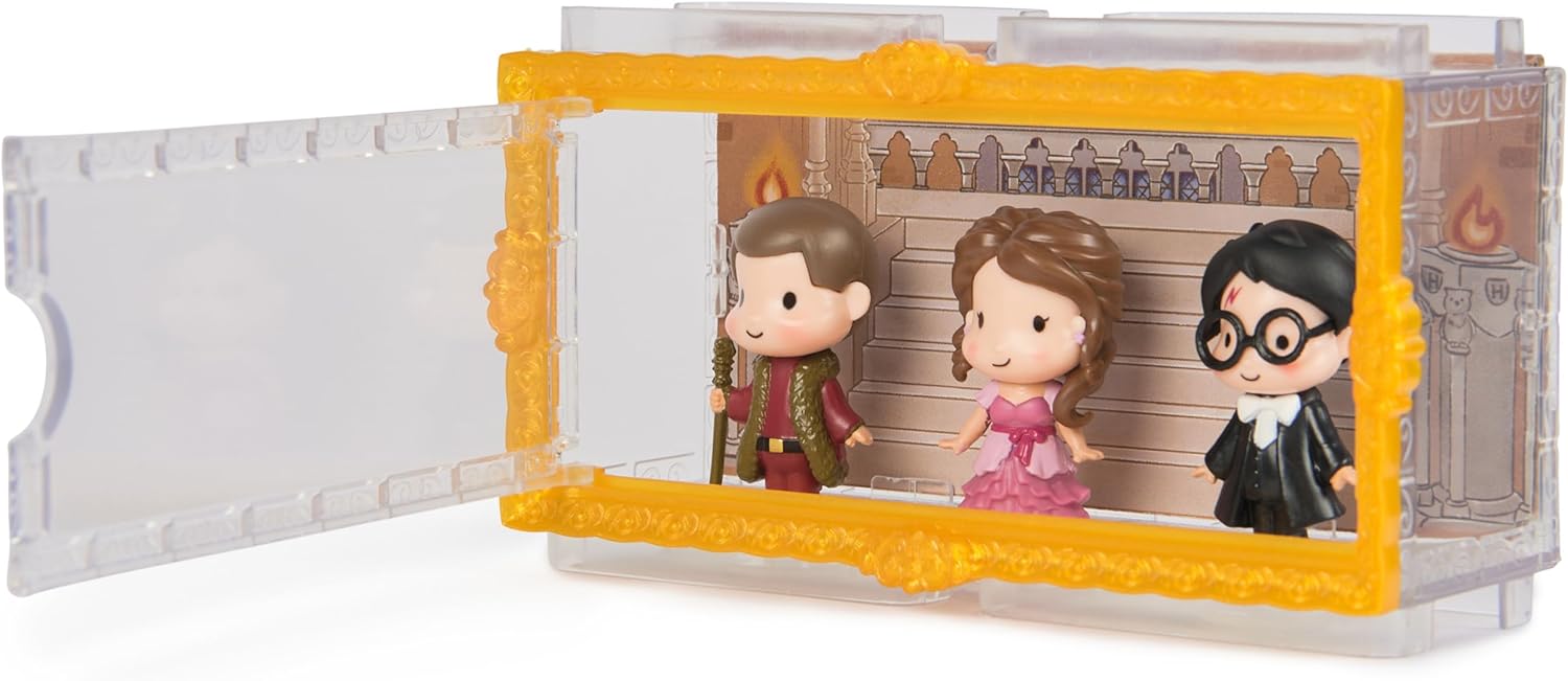 Wizarding World Harry Potter, Micro Magical Moments Year 4 Figure Set with Harry, Hermione & Viktor Krum & Display Case, Kids Toys for Ages 6+