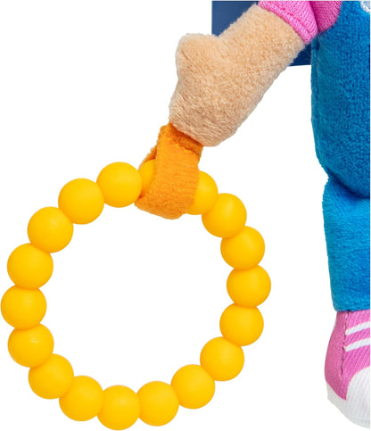 Ms. Rachel Official Sensory Take-Along Toy, Baby Swing & Baby Stroller Teething Toys with Rattle & Clip, Toddler Toys for Girls & Boys for Ages 0-1+