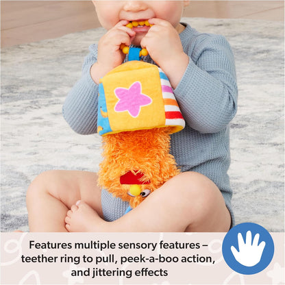 Ms. Rachel Official Herbie Sensory Take-Along Toy, Baby Swing & Baby Stroller Teething Toys w/ Rattle & Clip, Toddler Toys for Girls & Boys Ages 3 Months to 1+