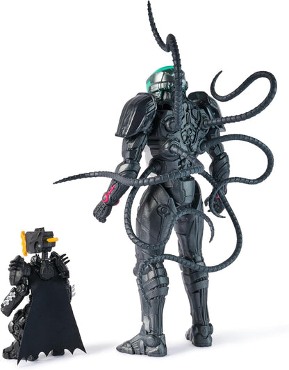 DC Comics, Metal Force Brainiac vs. Batman Action Figure Pack, 12-Inch Extra Large Brainiac, Exclusive 4-inch Batman Figure, Includes Character Card, Kids Toys for Boys and Girls Ages 4+