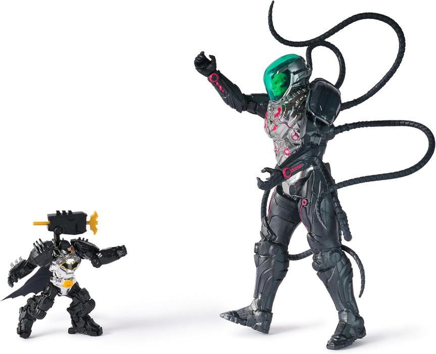DC Comics, Metal Force Brainiac vs. Batman Action Figure Pack, 12-Inch Extra Large Brainiac, Exclusive 4-inch Batman Figure, Includes Character Card, Kids Toys for Boys and Girls Ages 4+