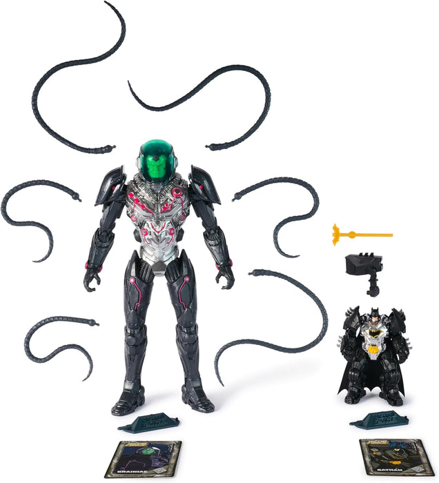 DC Comics, Metal Force Brainiac vs. Batman Action Figure Pack, 12-Inch Extra Large Brainiac, Exclusive 4-inch Batman Figure, Includes Character Card, Kids Toys for Boys and Girls Ages 4+