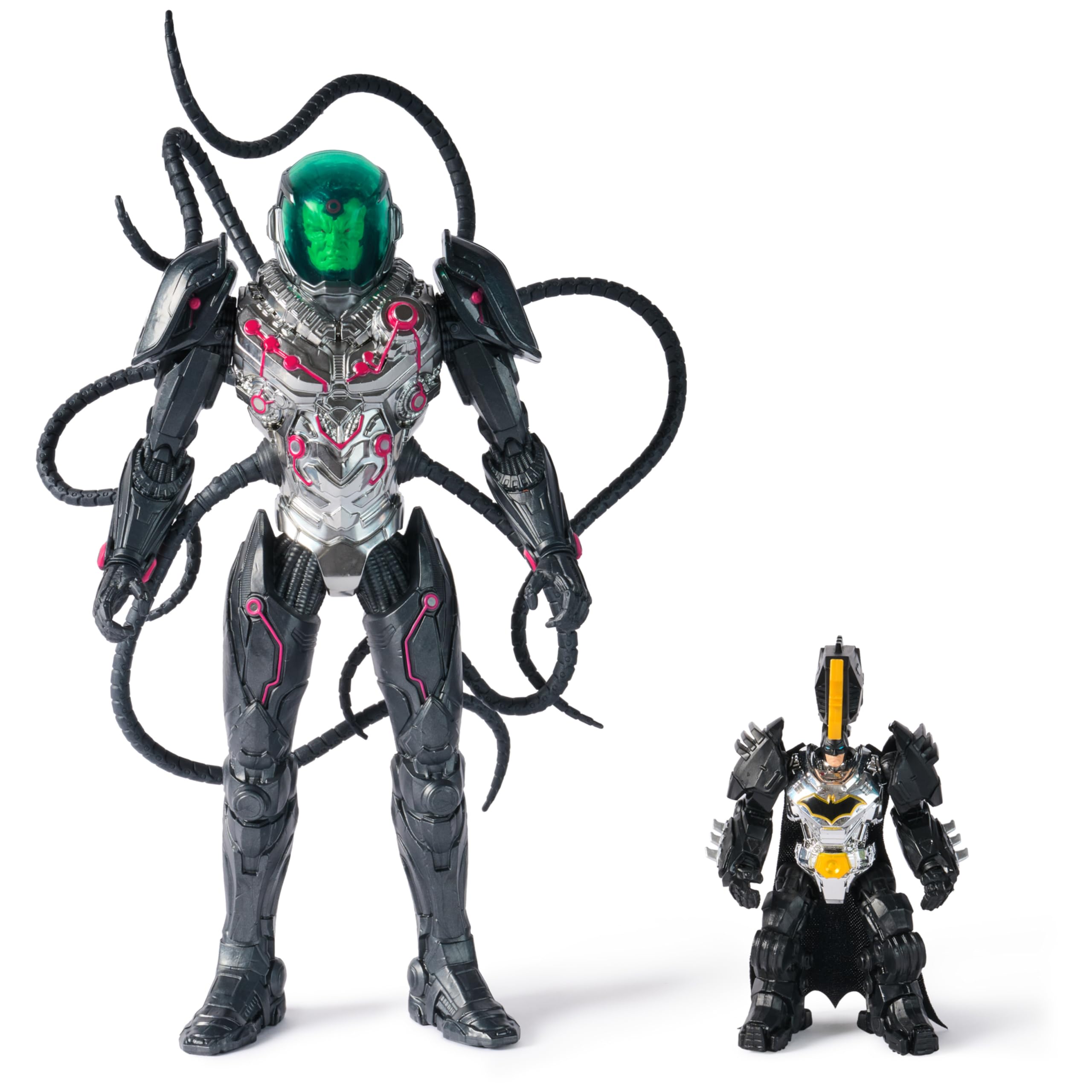 DC Comics, Metal Force Brainiac vs. Batman Action Figure Pack, 12-Inch Extra Large Brainiac, Exclusive 4-inch Batman Figure, Includes Character Card, Kids Toys for Boys and Girls Ages 4+