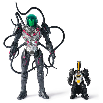 DC Comics, Metal Force Brainiac vs. Batman Action Figure Pack, 12-Inch Extra Large Brainiac, Exclusive 4-inch Batman Figure, Includes Character Card, Kids Toys for Boys and Girls Ages 4+