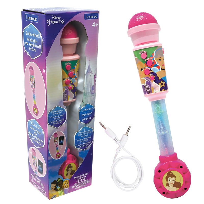 Lexibook, Disneyprinses, Lichtgevende Microfoon voor kinderen, Muzikaal Speelgoed, Ingebouwde luidspreker, Lichteffecten, Aux-in aansluiting, Roze, MIC90DP