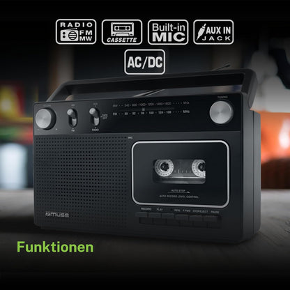 Radio Cassette Muse M-152 Rc Black
